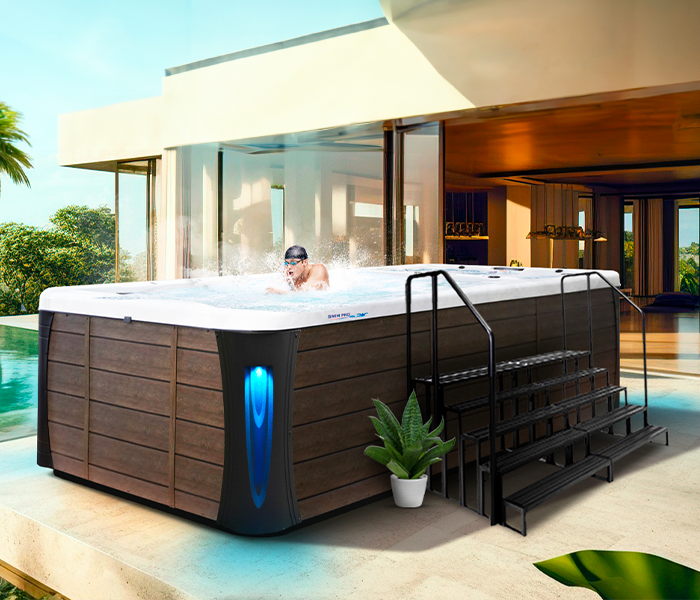 Calspas hot tub being used in a family setting - Oakpark